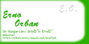 erno orban business card